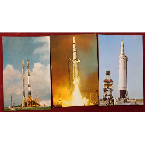 166 - Postcards. Space Postcard Collection. 1960's. By USA and USAF. Including Mercury Atlas, Saturn C1, D... 