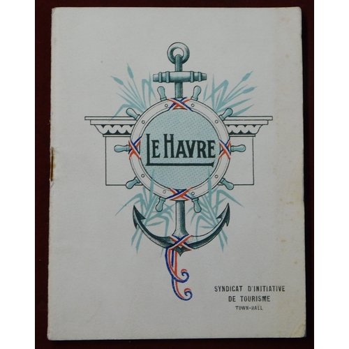 169 - Railways. Southern Railway circa 1934. Cruise of SS St Briac. Menus, Tickets and Le Havre guide. Nic... 