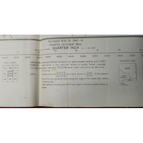 215 - British WWII Map of Burma, Third Edition (Hind-E, Zigon, Shwebo, Sinu ref: 84N) Map No. 29 survey HQ... 