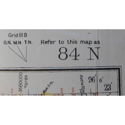 215 - British WWII Map of Burma, Third Edition (Hind-E, Zigon, Shwebo, Sinu ref: 84N) Map No. 29 survey HQ... 