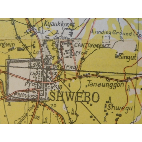 215 - British WWII Map of Burma, Third Edition (Hind-E, Zigon, Shwebo, Sinu ref: 84N) Map No. 29 survey HQ... 