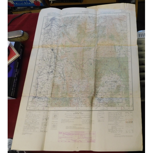 216 - British WWII Map of Burma, Third Edition revised (Kyaukse, Mandalay, Meiktila & Sagaing Districts an... 