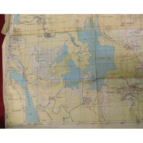 218 - British WWII Map of Burma, First Edition (Pinle-In, Singu sheet 1), 1st Edition January 1945 - Surve... 