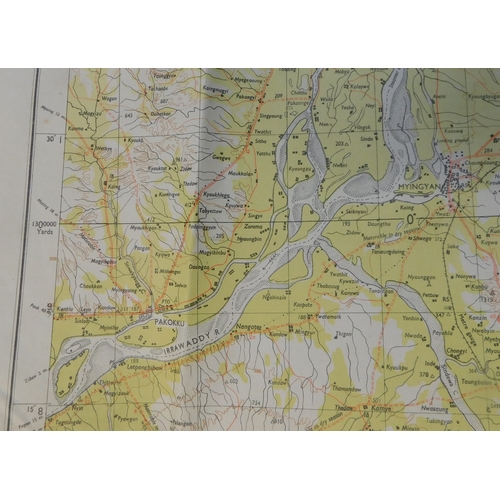 219 - British WWII Map of Burma, First Edition (Sagaing, Lower Chindwin, Pakokku, Mandalay, Kyaukse ref: 8... 