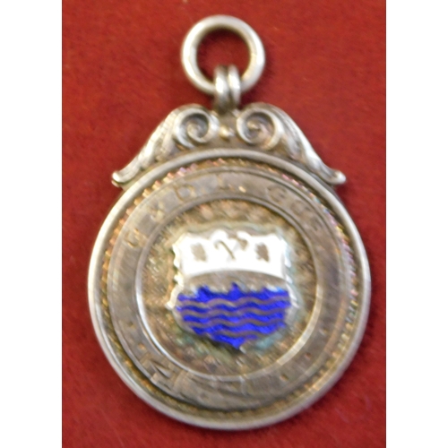 375 - Football Sterling Silver Fob Medals - 1929. Chelmsford & District League Division Cup II, III and on... 