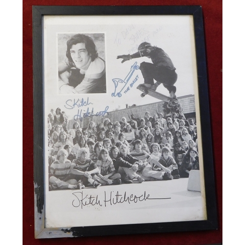 384 - Skateboarding. Skitch Hitchcock (1952-2014). Classic 1970's Autographed Photo, with doodle 'the bull... 