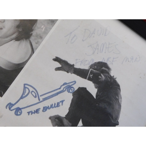 384 - Skateboarding. Skitch Hitchcock (1952-2014). Classic 1970's Autographed Photo, with doodle 'the bull... 