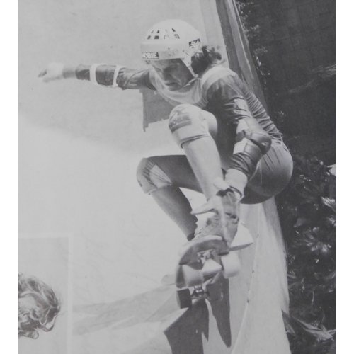 386 - Skateboarding. Mike Weed (1950s-2014). Classic 1970's Skateboarding Photo with printed signature. Fr... 