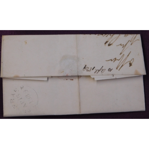 106 - Great Britain 1839 Postal History El dated Glenluce 14 April 1839 posted to Stranraer. Manuscript Pa... 