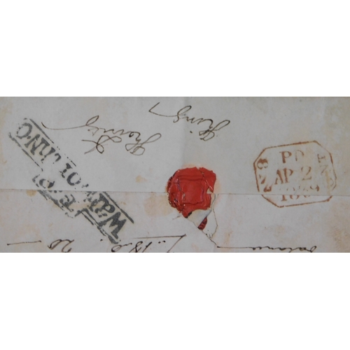 107 - Great Britain 1839 Postal History Wrapper piece posted to Winslow. Manuscript 8 and P. Paid Red G.P.... 