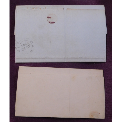 111 - Great Britain 1840-1841 Postal History - 2x covers posted within Cardiff EL printed letter about a m... 