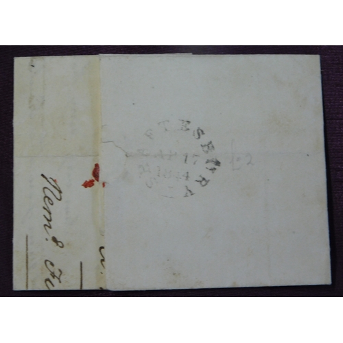 121 - Dorset 1844 - EL Sherborne (Double Ring (Willcock DT519) *** and Shaftesbury receiving date stamps o... 