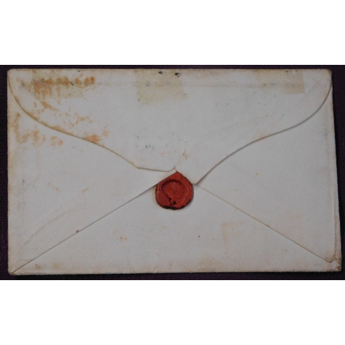 123 - Great Britain 1843 Postal History - envelope posted to Clitheroe. Manuscript Paid, red B/Paid/11AU11... 