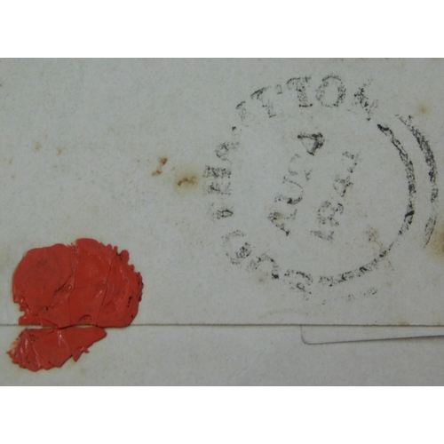 125 - Great Britain 1844 Postal History Wrapper posted to Southampton. Black 2 line Broad St by 1D Paid ca... 