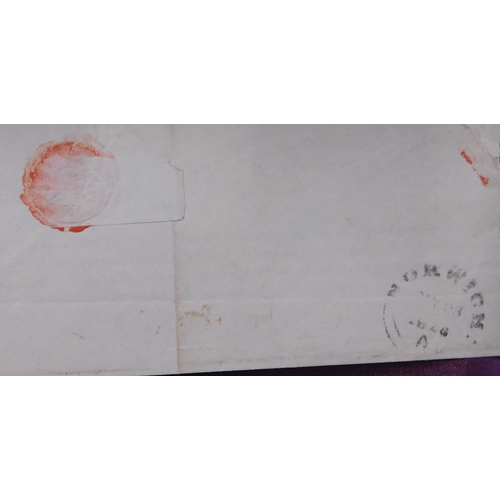 128 - Great Britain 1846 Postal History. Part of O.H.M.S. Pre-printed letter posted to Norwich. Red crown ... 