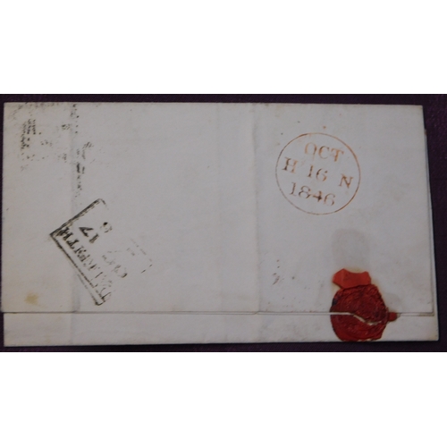 129 - Great Britain 1846 Postal History EL dated Edinburgh 16 Oct 1846 posted to Dalkeith. Manuscript 2 st... 