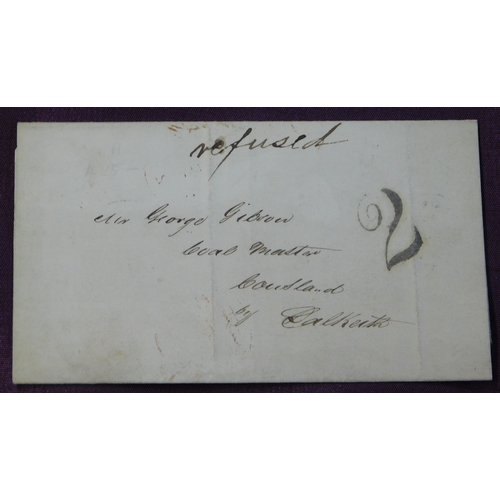 129 - Great Britain 1846 Postal History EL dated Edinburgh 16 Oct 1846 posted to Dalkeith. Manuscript 2 st... 