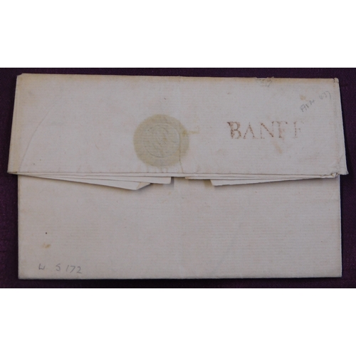 13 - Scotland 1794 - EL Baniff to Bank Office Huntley with SL BANIFF on the reverse