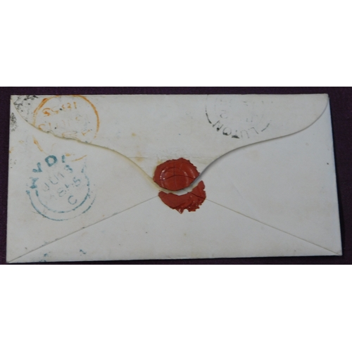 138 - Great Britain 1855 Postal History - envelope with contents dated 12.6.1855 Luton posted to Isle of W... 