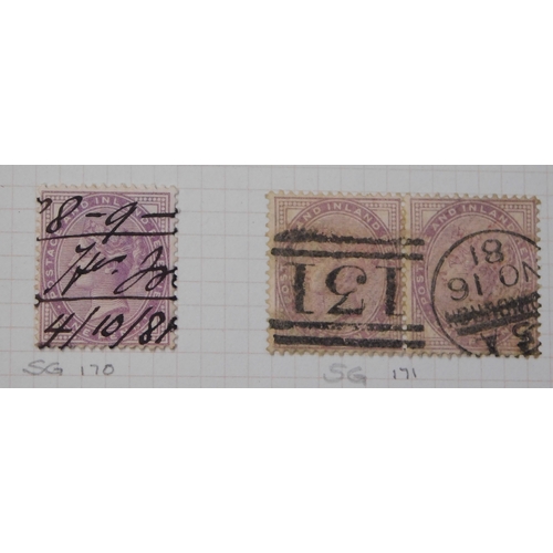 140 - Great Britain 1856-1881 12x SG 40-42 1d used red, includes SG 42W, w/mark inverted, 12x SG 170-174 m... 