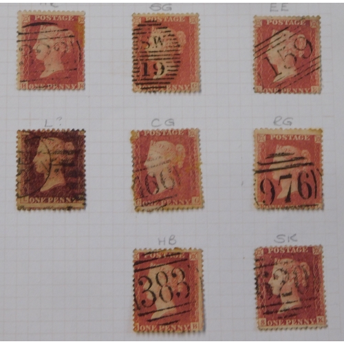 140 - Great Britain 1856-1881 12x SG 40-42 1d used red, includes SG 42W, w/mark inverted, 12x SG 170-174 m... 