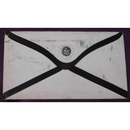 142 - Great Britain 1857 Postal History - Mourning envelope posted within London, 1d red cancelled with Ea... 