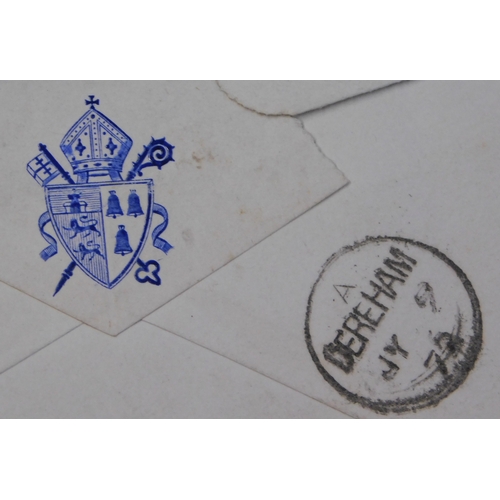 148 - Great Britain 1872 postal history - envelope posted to Yaxham cancelled 8.JY.1872 with Lincoln duple... 