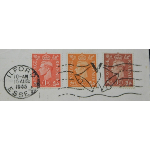 159 - Great Britain 1945 envelope posted Ilford Essex to New York SG 463-465 cancelled 15.8.45 with an Ilf... 