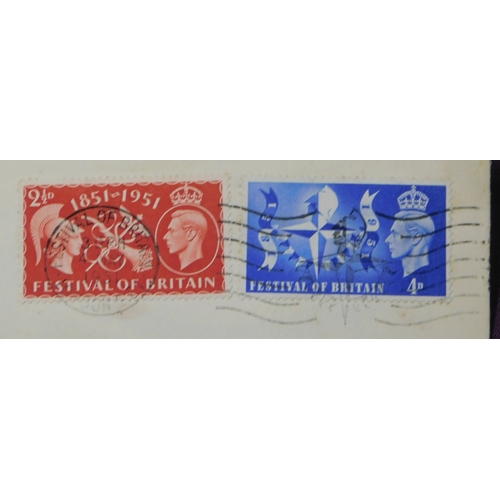 161 - Great Britain 1951 Festival of Britain FDC cancelled with Festival machine cancel. Neat typed addres... 