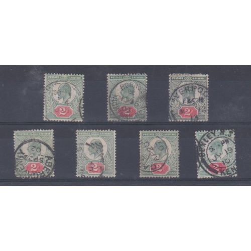 174 - Great Britain 1902-1913 Edward VII 2d, fine used cds examples (7)