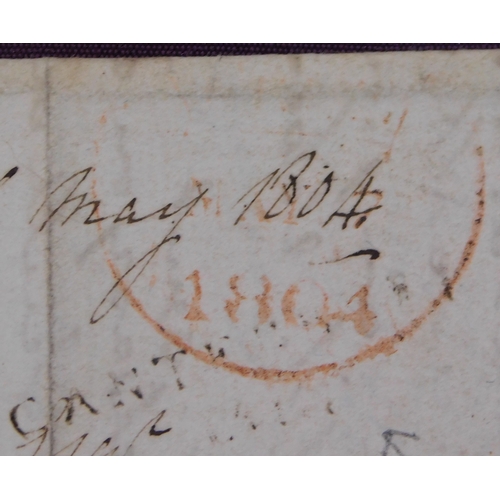 25 - Great Britain 1804 Postal History EL dated 9 July 1804 posted to Knaresborough Yorks. Partial Canter... 