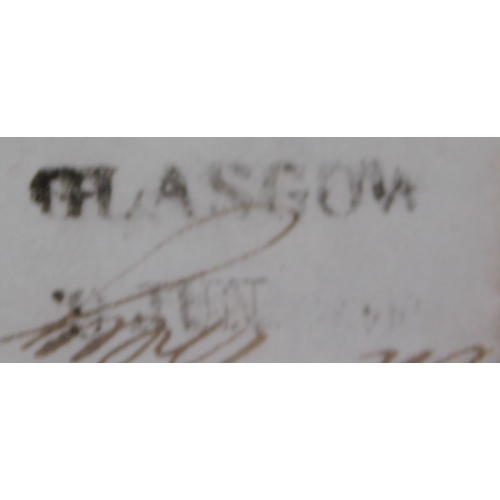 31 - Great Britain 1807 Postal History EL text is cut away. Dated Glasgow 9 June 1807 posted to Kirkcaldy... 