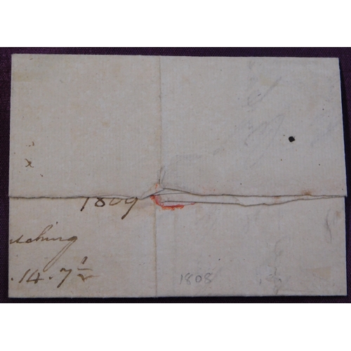 33 - Scotland 1808 - EL Balsavioch to Ayr, with Ayr Mileage Type, m/s '1' rate clean cover