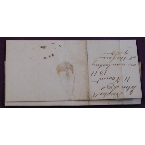 37 - Great Britain 1811 Postal History EL dated Newhall 11. Nov 18111 posted to Edinburgh black Lauder ca... 