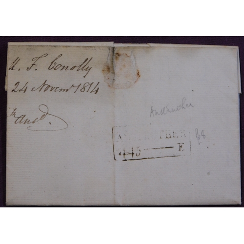 42 - Great Britain 1814 Postal History EL dated 24.11.1814 posted to Edinburgh. Manuscript 7 1/2 Red Nov/... 