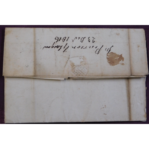 47 - Great Britain 1816 Postal History EL dated Glasgow 23 Dec 1816 posted to Mount Hamilton Ayr, Glasgow... 