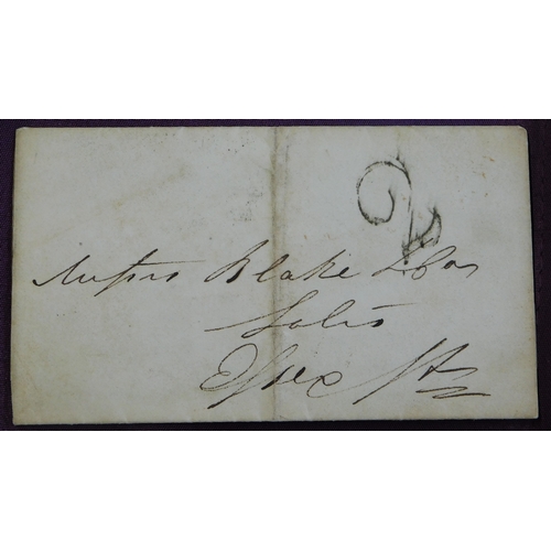 61 - Great Britain 1824 Postal History EL dated 8 June 1824 Manuscript 2, black boxed T.P. Lombard St can... 