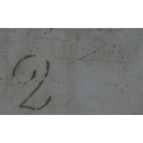 63 - Great Britain 1825 Postal History EL Cross writing letter posted to London. Manuscript 2 faded T.P.-... 