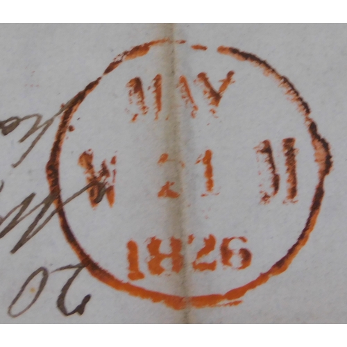 67 - Great Britain 1826 Postal History EL dated Perth 20 May 1826 posted to Edinburgh. Manuscript 7 Perth... 