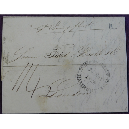 69 - Great Britain 1828 Postal History EL dated Hamburg 23 May 1828 posted to London via Intrepid Packet ... 