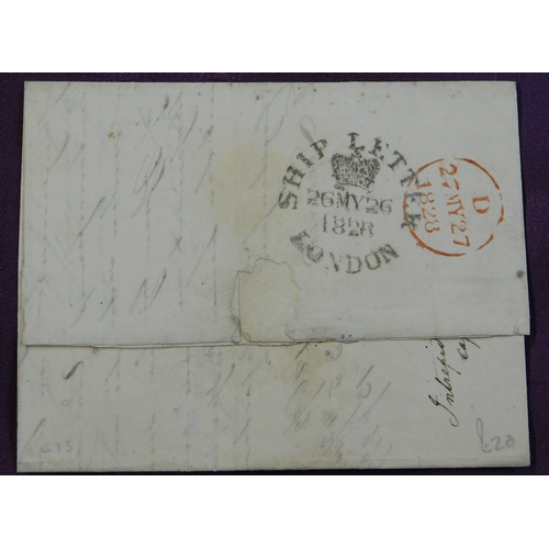 69 - Great Britain 1828 Postal History EL dated Hamburg 23 May 1828 posted to London via Intrepid Packet ... 