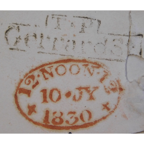 75 - Great Britain 1830 Postal History EL dated Frith St 10 July 1830 posted within London. Manuscript 2,... 