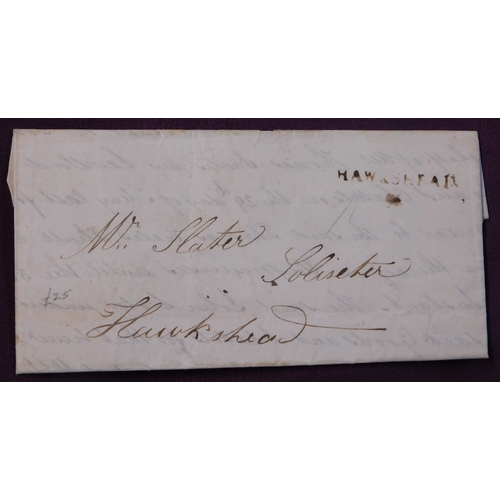 83 - Great Britain 1832 Postal History EL dated 5 June 1832, posted within Hawkshead. Single line Hawkshe... 