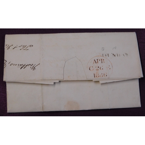 92 - Great Britain 1836 Postal History EL dated 26 April 1836 posted to Edinburgh, manuscript 6.1/2. Red ... 