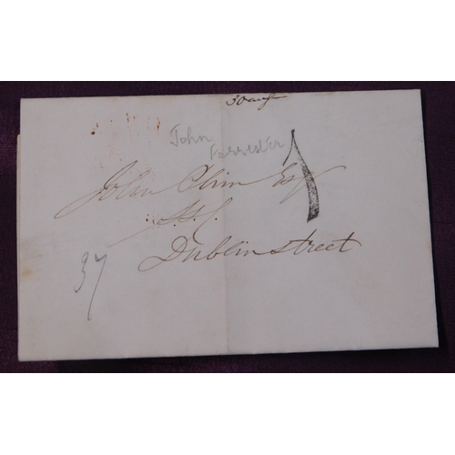 97 - Great Britain 1837 Postal History EL dated 4-Sept 1837 posted to Dublin Street. Manuscript 1. Red si... 