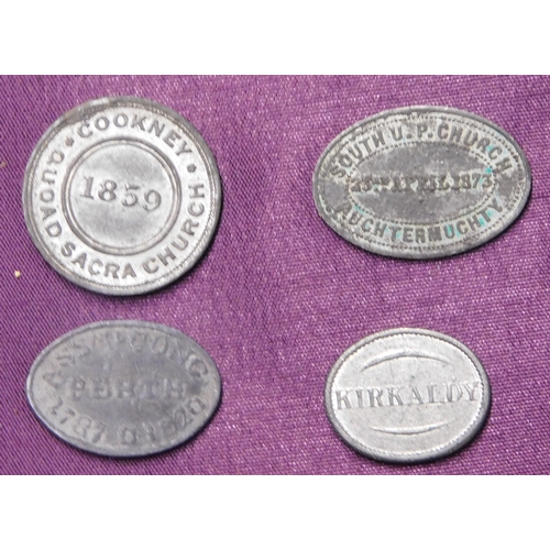 109 - Scottish Church Communion Tokens - 1791 Perth Church Rev: R. Black/ Minister VF, 1873 Auchtermuchty ... 