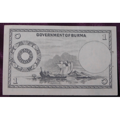 141 - Burma 1948 One Rupee, grey, light green and pink P34, NEF