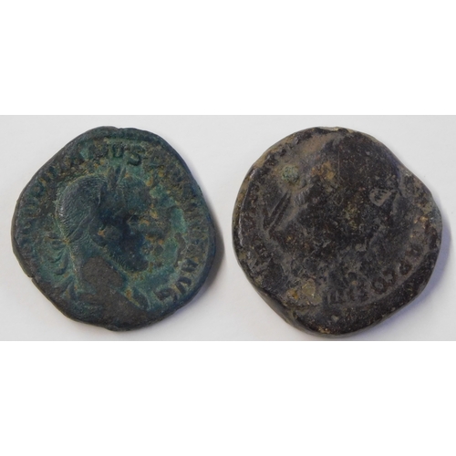 21 - Roman Sestertius of Gordian III together with another of Antoninus Pius, 2 in total. First fine with... 