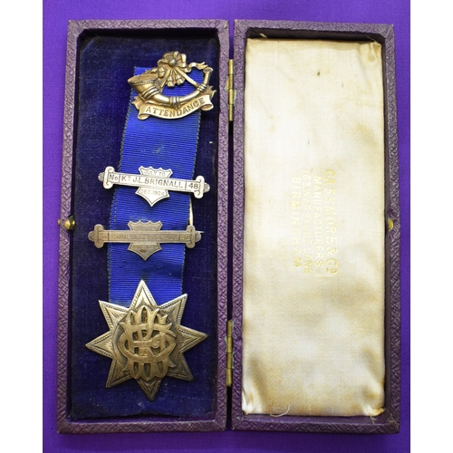 224 - Masonic Medal. Sterling Silver hallmarked. Engraved in 1923 and 1924 Weighs approx 10g. Medal with b... 