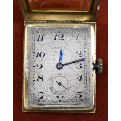 235 - Men's 9ct Gold Tank Style Wrist Watch by Mappin (Mappin & Webb). Case weighs approx. 7g 9ct Gold. Ha... 